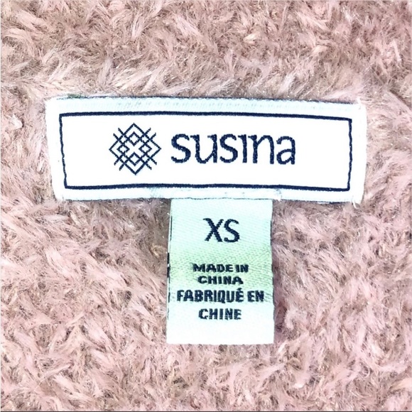 Susina Pink Adobe Soft Teddy Fleece Collared Button Down Cardigan Sweater SzXS - Picture 14 of 16